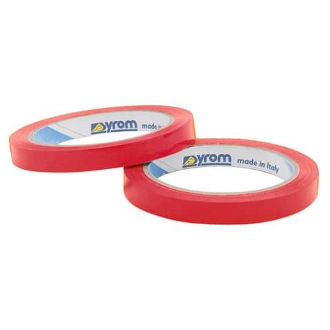 Nastro adesivo da imballo per sigillare SYROM 12 mm x 66 m - materiale ppl rosso - conf. da 12 - 3158