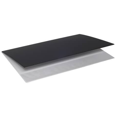 Sottomano Doppio Neon Arda f.to 49x34,5 cm in plastica morbida Soft-touch nero 0107NEO1000