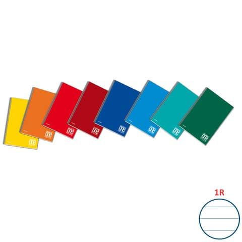 Quaderno spiralato One Color A5+ 80 g/m - 60 fogli microperforati - rigatura 1R - 1149