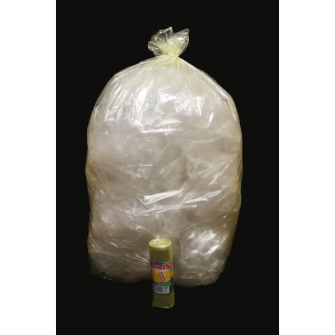 Sacchi immondizia ROLSAC in polietilene rigenerato capacit 97 l GIALLO TRASP. rotolo da 10 pz. - 10467