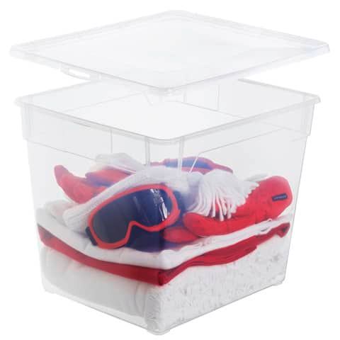 Contenitore Rotho Clear Box in PPL impilabile trasparente - 31 L 40x33,5x33 cm - F707807