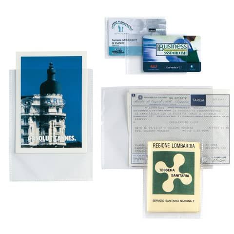 Buste a U Sei Rota Soft PP liscio - alto spessore trasparente - formato interno 13x18 cm Conf. 100 pezzi - 651318