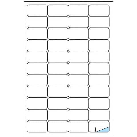 Etichette bianche MARKIN Copiatabu permanenti 47,5x25,5 mm ang. arrotondati 44 et./foglio - conf. 100 fogli X210A406