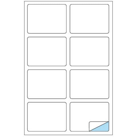 Etichette bianche MARKIN Copiatabu permanenti 99,1x67,7 mm ang. arrotondati 8 et./foglio - conf. 100 fogli X210A450