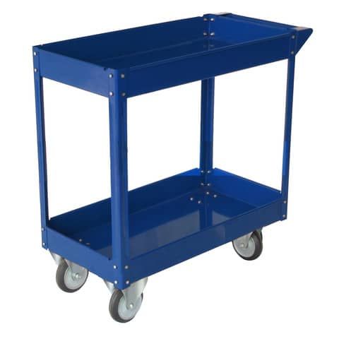 Carrello in acciaio Serena Group a 2 ripiani blu 84x41x82 cm - portata 100 kg TC4102