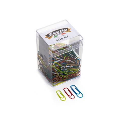 Fermagli Leone in filo colorato metallizzato Gran Mix misure assortite scatola da 125 g. - FXB125GMIX