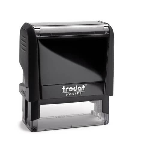 Timbro autoinchiostrante personalizzabile a 6 righe TRODAT PRINTY 4913 in plastica 58x22 mm nero - 43072