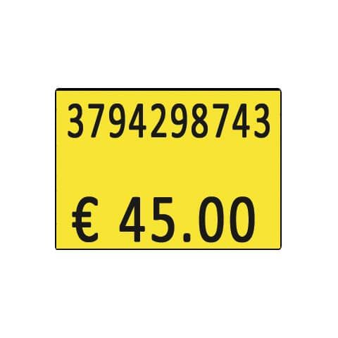 Etichette per prezzatrice Printex f.to 26x19 mm giallo removibili conf 10 rotoli da 600 etich. - B10/2619/FRG