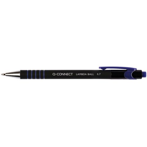 Penna a sfera a scatto Q-Connect Lamda 0,7 mm blu KF00673