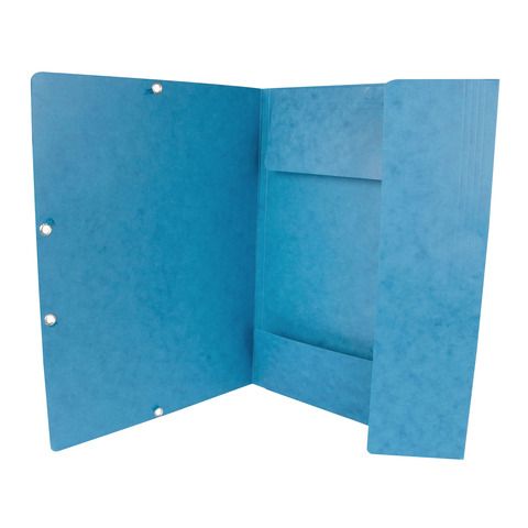 Cartellina a 3 lembi con elastico Q-Connect 24,3x32 cm cartoncino manilla 375 g/m blu - KF02167