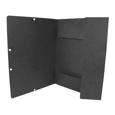 Cartellina a 3 lembi con elastico Q-Connect 24,3x32 cm cartoncino manilla 375 g/m grigio - KF02169