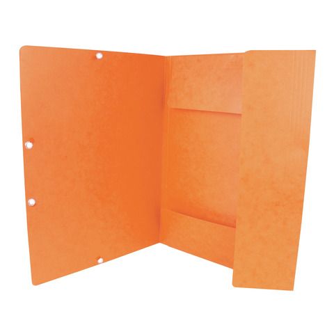 Cartellina a 3 lembi con elastico Q-Connect 24,3x32 cm cartoncino manilla 375 g/m arancio - KF02170