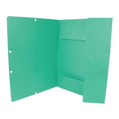 Cartellina a 3 lembi con elastico Q-Connect 24,3x32 cm cartoncino manilla 375 g/m verde - KF02168