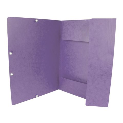 Cartellina a 3 lembi con elastico Q-Connect 24,3x32 cm cartoncino manilla 375 g/m viola - KF02171