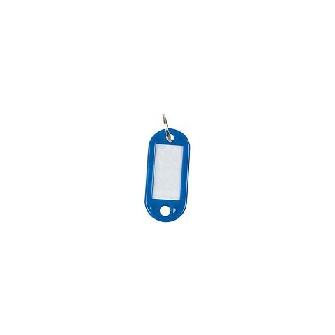 Targhetta portachiavi Q-Connect standard in plastica 5x2,2 cm blu Confezione da 10 pezzi - KF10872