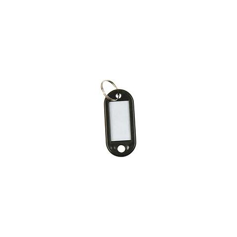 Targhetta portachiavi Q-Connect standard in plastica 5x2,2 cm nero Confezione da 10 pezzi - KF10875