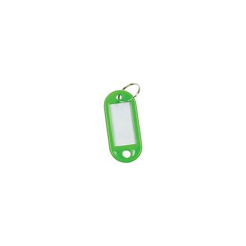 Targhetta portachiavi Q-Connect standard in plastica 5x2,2 cm verde Confezione da 10 pezzi - KF10871