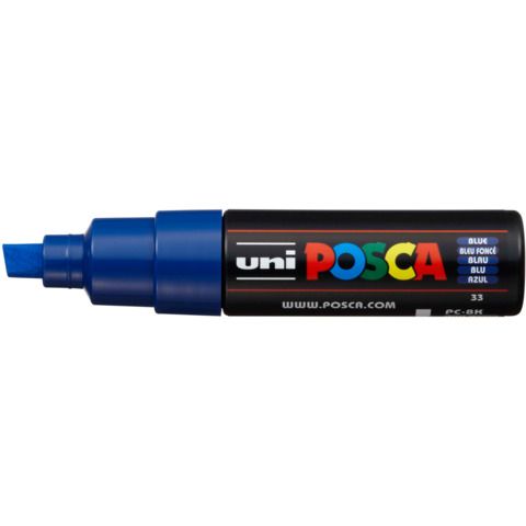 Marcatore a tempera POSCA Uni-Ball punta a scalpello 8 mm blu M PC8K B