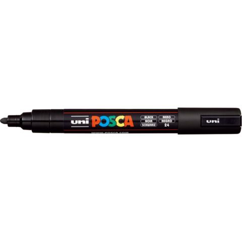 Marcatore a tempera POSCA Uni-Ball punta tonda 1,8-2,5 mm nero M PC5M N