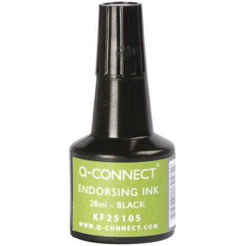 Inchiostro per timbri Q-Connect senza olio 28 ml nero KF25105