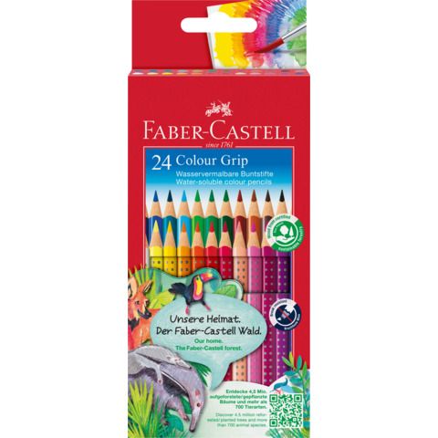 Matite colorate Faber-Castell Colour Gripassortiti astuccio di cartone da 24 - 112424