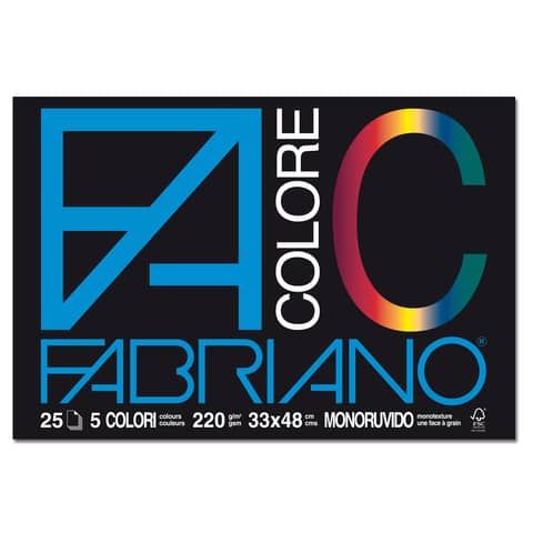 Album da disegno Fabriano FACOLORE 24x33 cm 220 g/m 25 ff - 5 colori 65251524