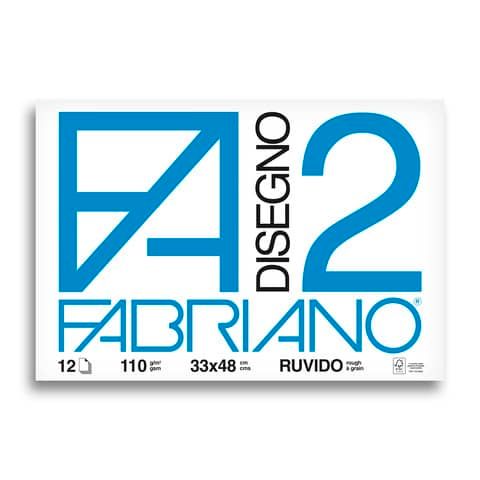 Album da disegno Fabriano F2 collato 1 lato 110 g/m 33x48 cm 12 ff. ruvidi 06000534