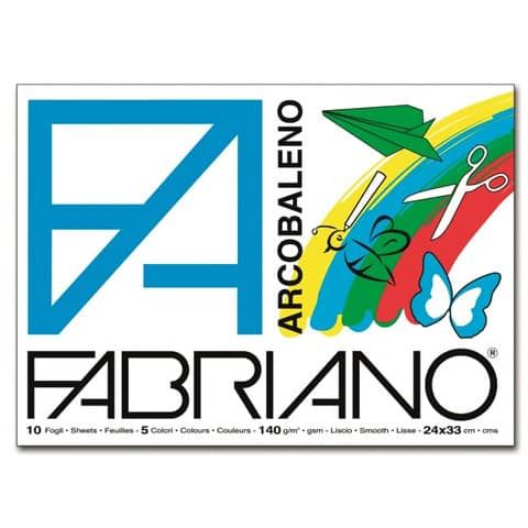 Album da disegno Fabriano ARCOBALENO 140 g/m 10 24x33 cm 2 fogli x colore 44312433