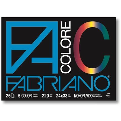 Album da disegno Fabriano FACOLORE 33x48 cm 220 g/m 25 ff - 5 colori 65251533