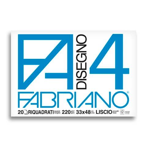 Album da disegno Fabriano F4 220 g/m 33x48 cm 20 ff. lisci riquadrati 05201797