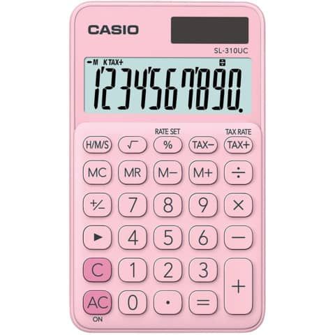 Calcolatrice tascabile CASIO 10 cifre - solare e batteria Rosa - SL-310UC-PK-W-UC