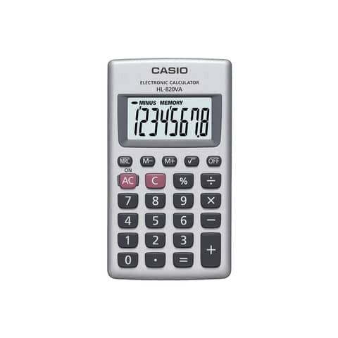 Calcolatrice tascabile CASIO 8 cifre a batteria - struttura in metallo Argento - HL-820VA-W-EP