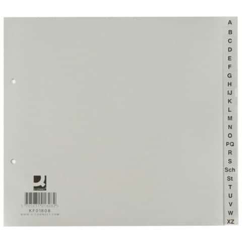 Divisori alfabetici Q-Connect A-Z met altezza 23x21 cm grigio 24 pagine KF01808
