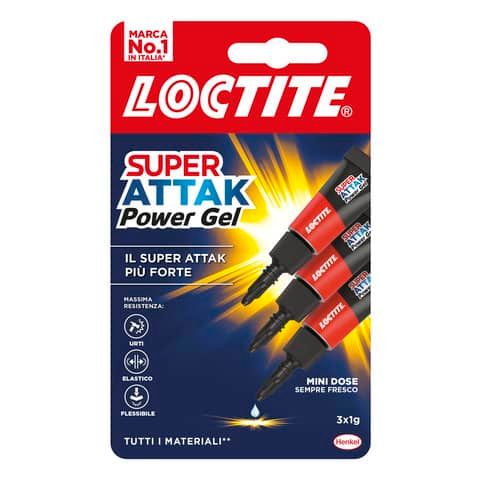 Colla Loctite Super Attak Power gel Mini trasparente Blister da 3 tubetti da 1 gr - 2631567