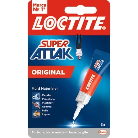 Colla Loctite Super Attak Original Plus 3 g. trasparente 2632156