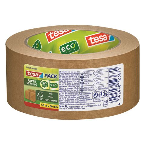 Nastro da imballo tesa tesapack Carta ecoLogo 50 mm x 50 m marrone 59408-00000-01