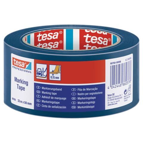 Nastro per segnalazioni in PVC tesa tesaflex 60760 rivestito gomma resina 50mmX33m blu - 60760-00098-15