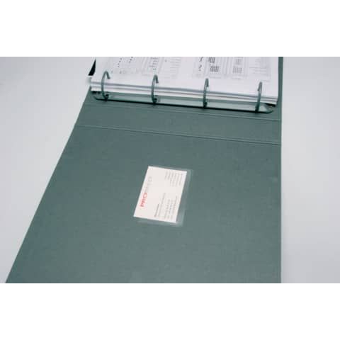 Tasche adesive portabiglietti Q-Connect ppl 5,6x9,3 cm trasparente apertura lato lungo  conf. da 100 - KF27040