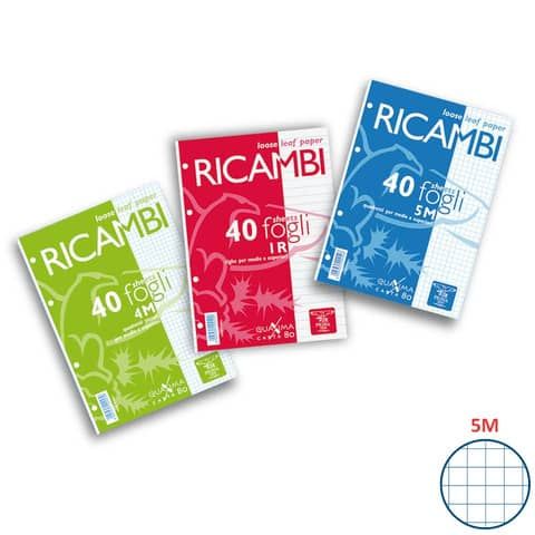 Ricambi per quaderni Maxima Pigna a 4 fori 80 g/m A4 5mm Conf. 40 fogli - 00629035M
