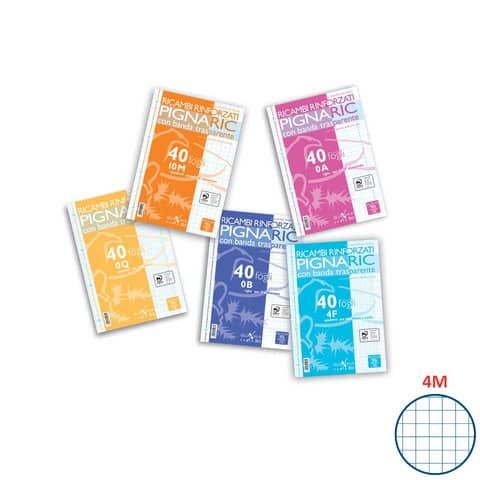Ricambi per quaderni Pignaric Pigna a 4 fori 80 g/m A4 4mm Conf. 40 fogli - 02194594M