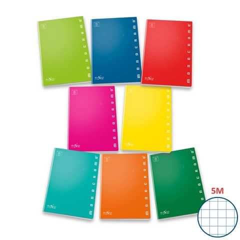 Maxi quaderno Pigna Monocromo A4 38 ff carta 100 g/m - 5M colori assortiti - 02298885M