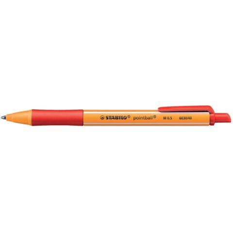 Penna a sfera a scatto Stabilo Pointball 0,5 mm rosso 6030/40