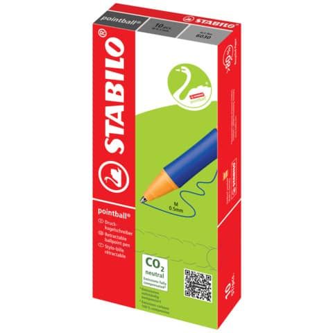 Penna a sfera a scatto Stabilo Pointball 0,5 mm blu 6030/41