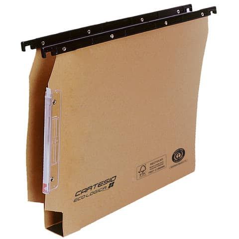 Cartelle sospese laterali per armadi CARTESIO ECO 33 cm fondo U 3 cm avana Conf. 25 pezzi - 114 F BETA 3 - A1