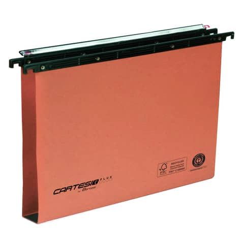 Cartelle sospese orizzontali per cassetti CARTESIO PLUS 39 cm fondo U3 arancio Cf. 25 pz - 300/395 Link 3 -A2