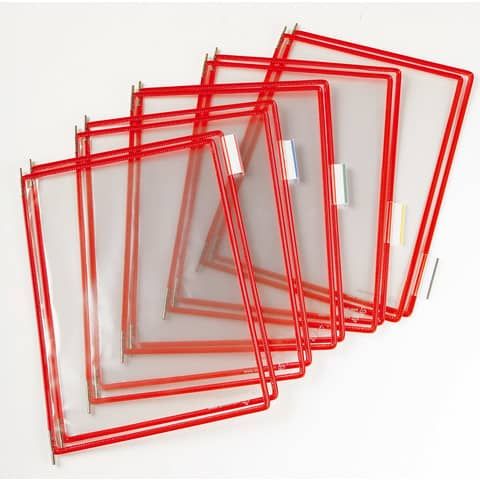 Buste per leggio Tarifold T-Technic A4 rosso - PVC bordo rinforzato Conf. 10 pezzi - B114003