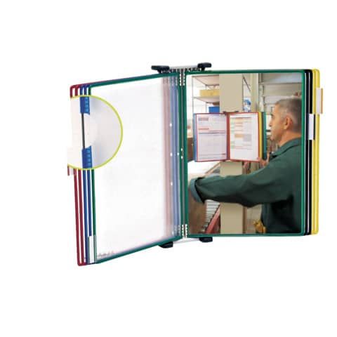 Leggio murale T-Technic Tarifold con 10 buste in PVC A4 B414109