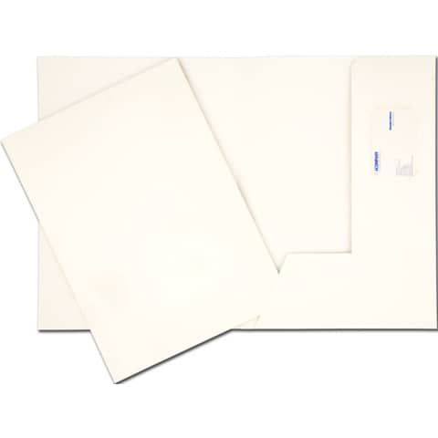 Cartelline a 2 lembi 4Mat A4 in bindakote 250 g/m con alloggio biglietti da visita  cf. da 10 pz - 3740