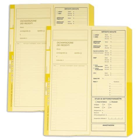 Cartelline a 2 lembi 4Pro dichiarazione dei redditi A4 cellulosa 225 g/m dorso 2 cm giallo conf. da 50 pezzi - 4175 02