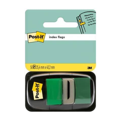Segnapagina removibili Post-it Index Medium con dispenser verde 50 segnapagina - 680-3